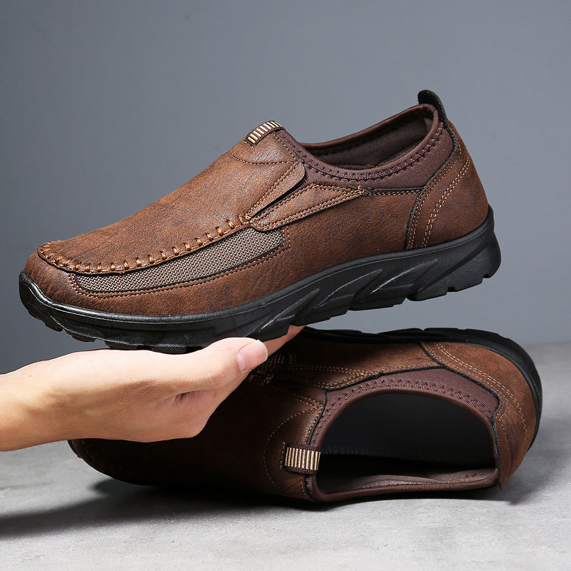 Foreign trade plus size men's shoes fashion breathable men's business shoes shoes british lazy man kick-in dad single shoes casual shoes men