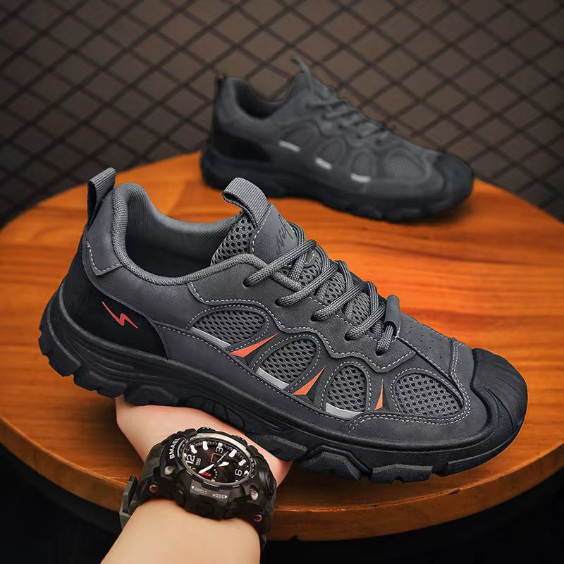 Soft Soled Shoes Men's 2025 New Anti-Slip and Wear-Resistant Labor Protection Shoes Outdoor Breathable Hiking Sports Men's Shoes Cross-border Wholesale