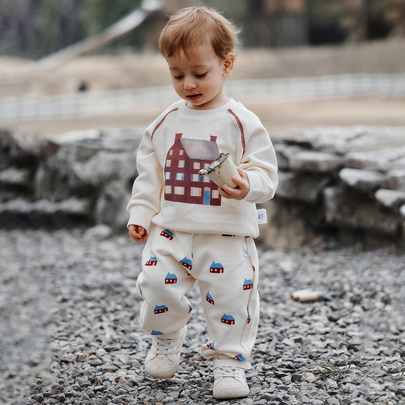 muaqiaqia baby sweatshirt set 2025 children's clothing new boys' spring and autumn children's two-piece set 5YCZ025