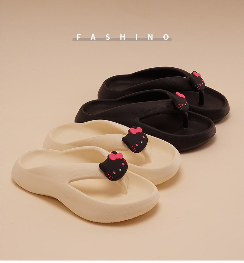 Xiaohongshu wears the same thick-soled flip-flops in summer, non-slip seaside beach, high-value 2025 flip-flops for women