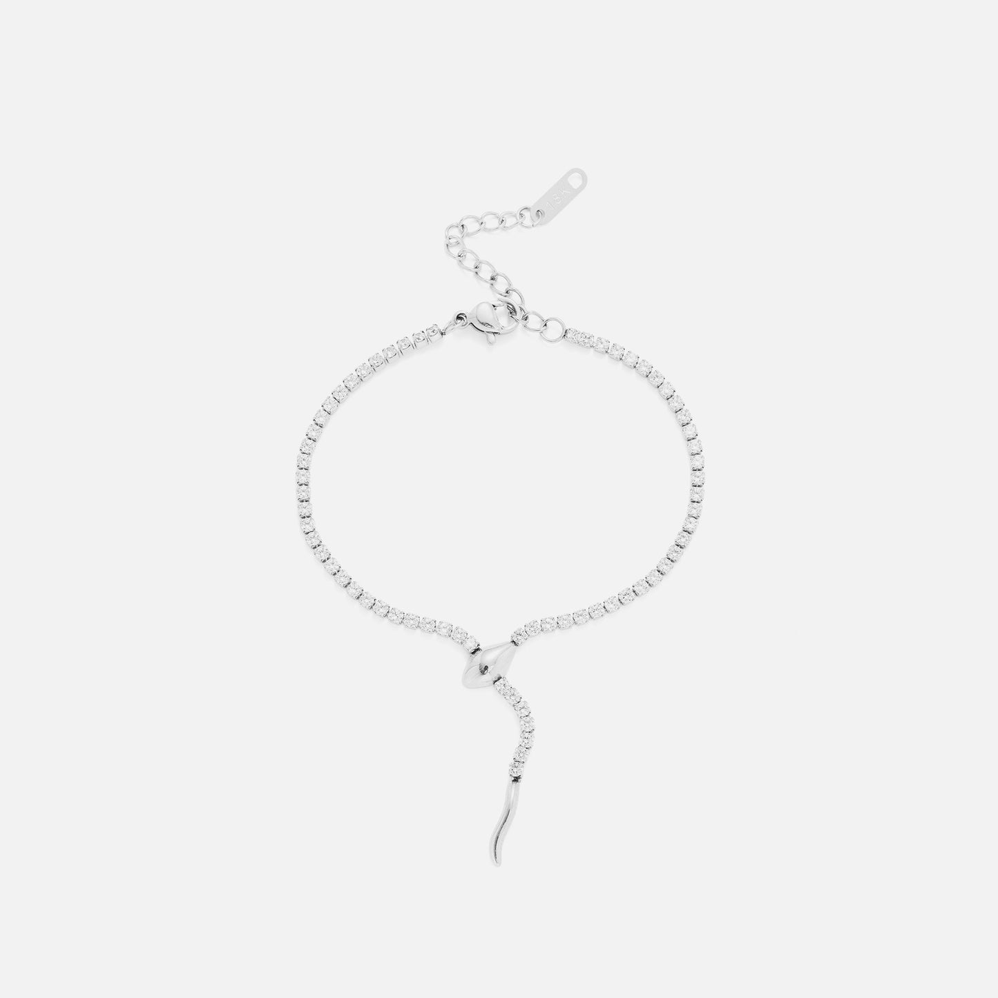 Spot wholesale European and American cross-border 18k gold-plated titanium steel vintage unique serpentine zircon fashion diamond chain bracelet ankle bracelet