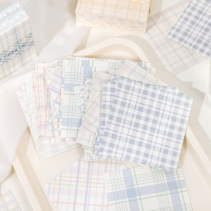 Paper Traces Sticky Notes Plaid Element Series Creative Plaid Ins Wind Message Memo Note Paper 10 models