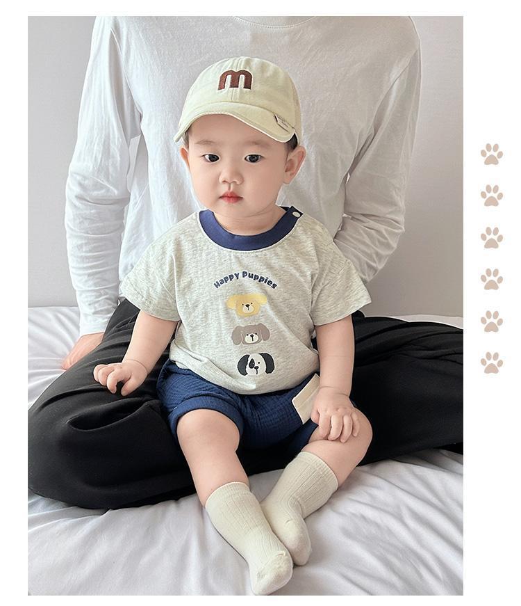 Baby small suit, summer foreign boy clothes, summer clothes, super cute boys, short sleeves, Korean version of the two-piece set summer