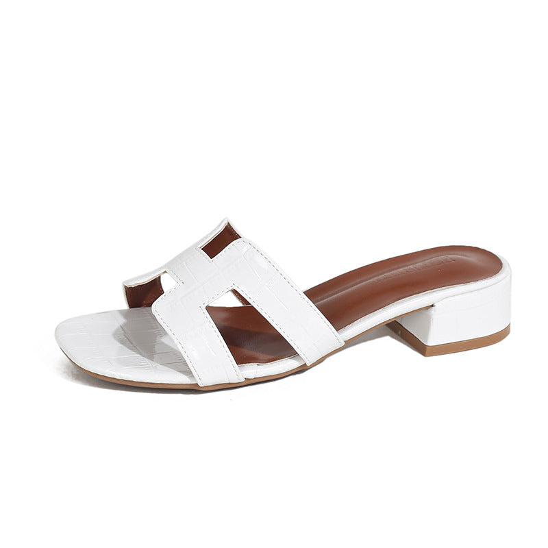 Three-centimeter low-heeled sandals 2025 summer new block-heeled slippers for women to wear for women, slip-flops for foreign trade