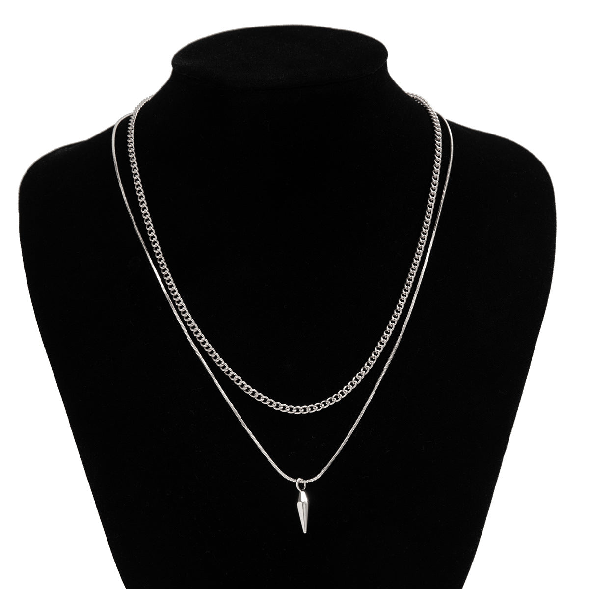 European and American niche rivet necklace jewelry, men's trend, hip-hop, personality, long sweater chain, cross-border men's clavicle chain accessories