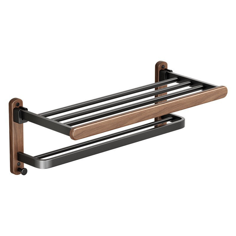 Walnut towel rack, bathroom shelf, non-perforated toilet, high-end toilet, washroom, solid wood bath towel shelf