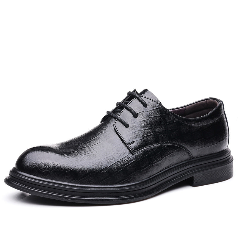 Leather shoes men's business formal wear casual trendy shoes spring British groom Korean version cross-border soft sole wedding leather shoes breathable