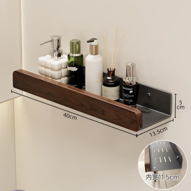 Walnut gun ash bathroom bathroom storage rack free toilet shower gel storage triangular shelf