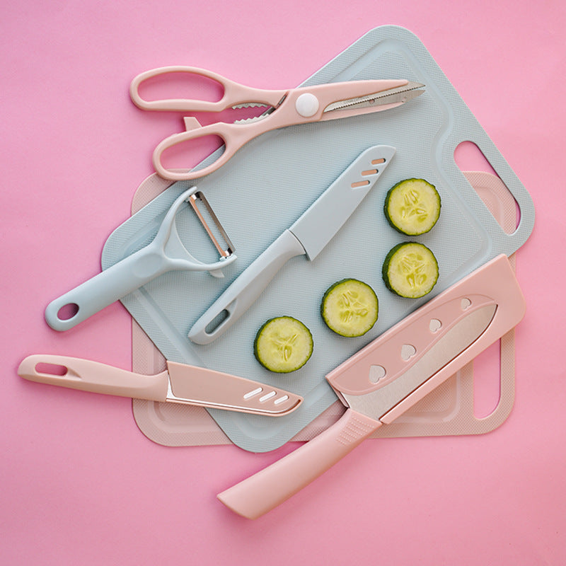 Home cutting board, slicing knife, kitchen knife set, dormitory cutting board, full set, combination gift, cutting board, fruit cutting board