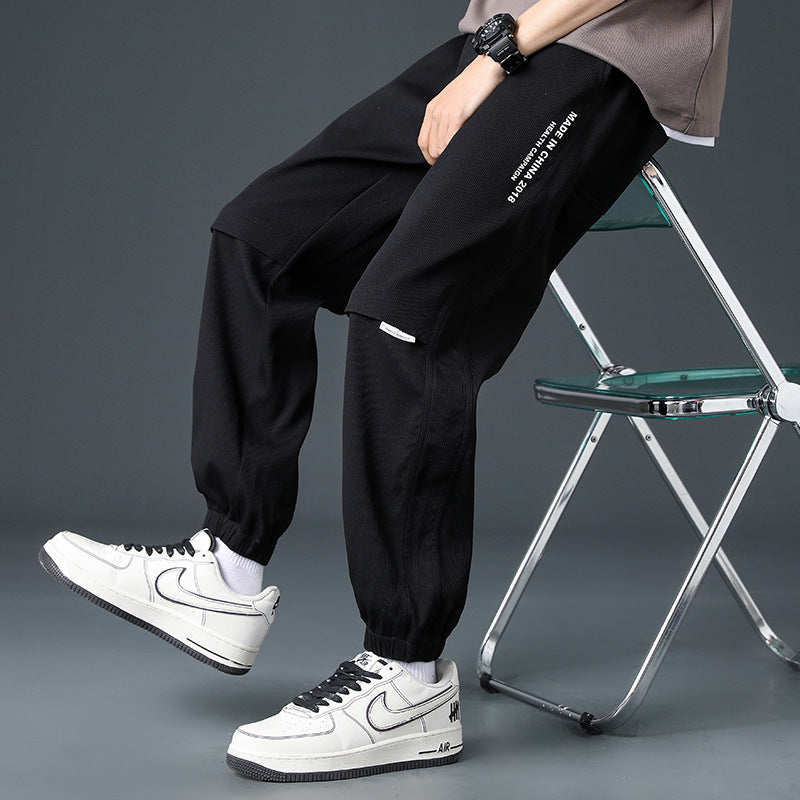 Teen summer pants 12 year old boy junior high school student 13 ice silk slacks 15 big kids pants