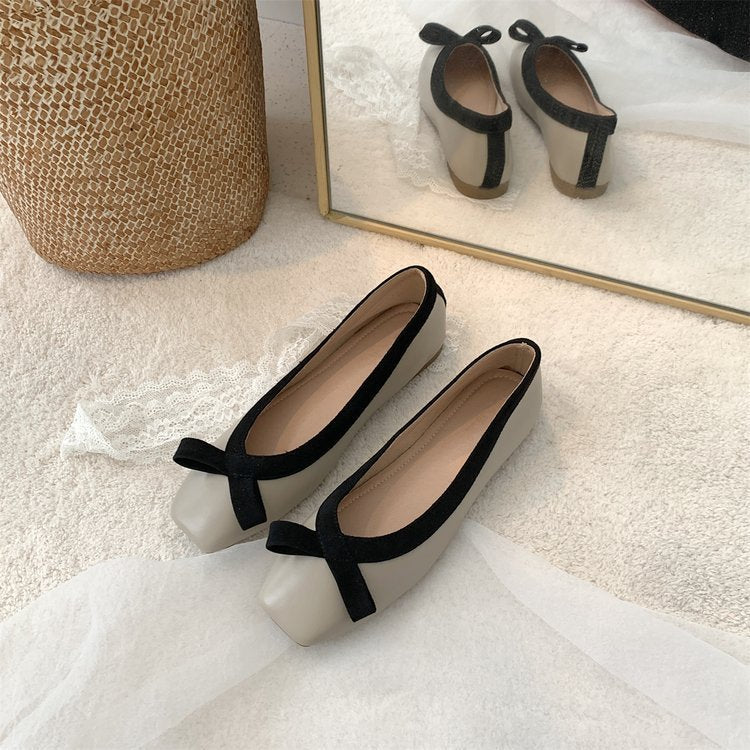 Flat Gentle Evening Shoes French Small White Shoes Single Shoes Women's Shoes Spring Summer 2024 Soft Sole Black Ballet Shoes