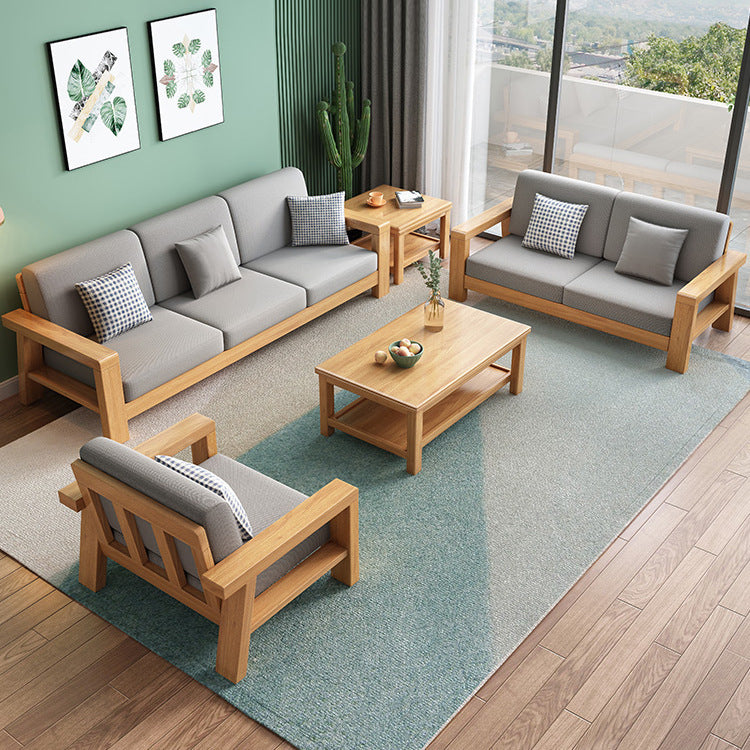 Solid wood sofa combination