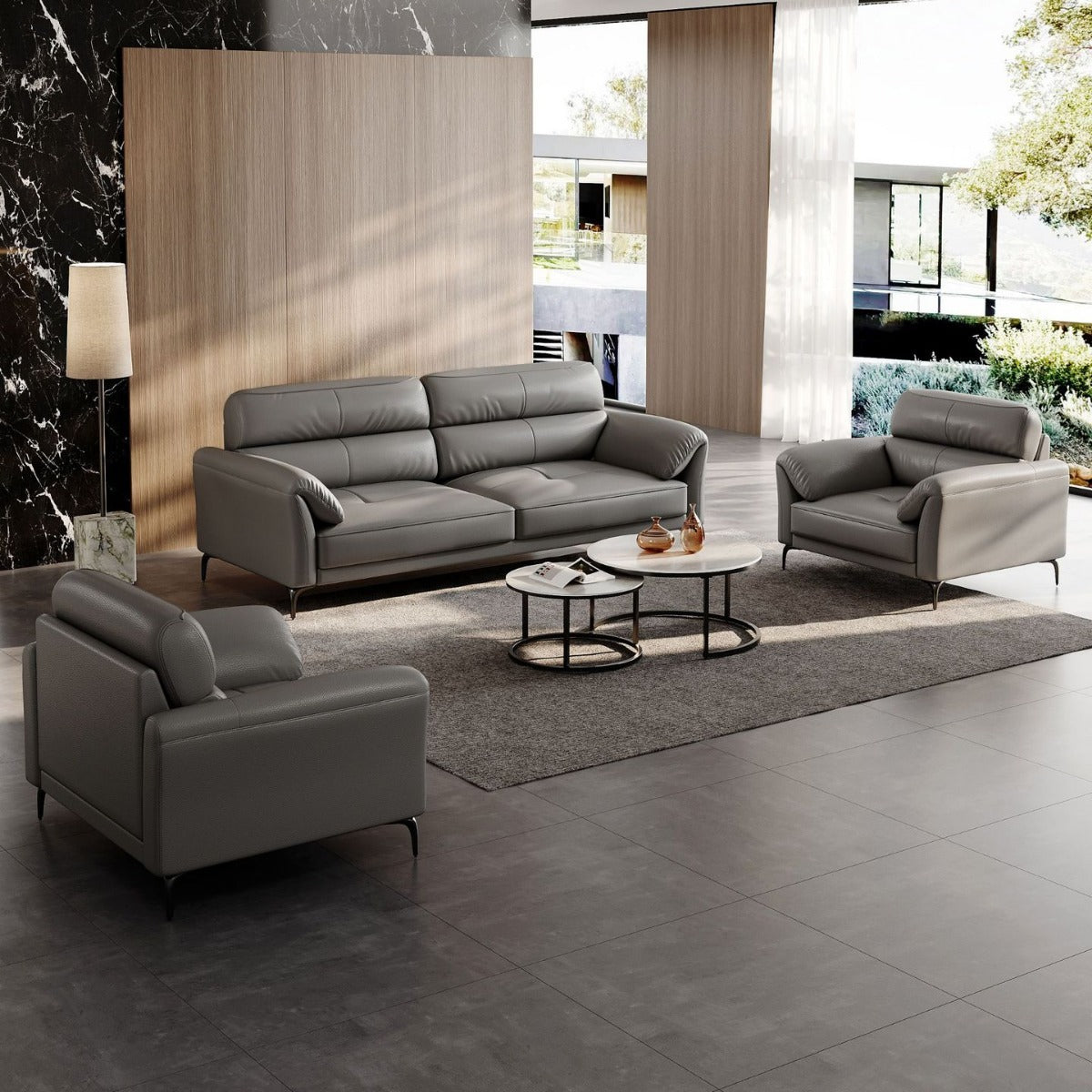 Modern office, simple coffee table, combined office sofa, high-end business boss, reception room, office sofa