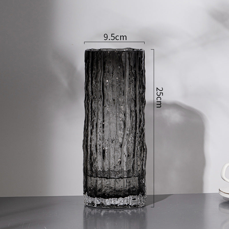 ins style Internet celebrity frozen vase glacier vase glass transparent flower arrangement rose flower living room table ornament bottle