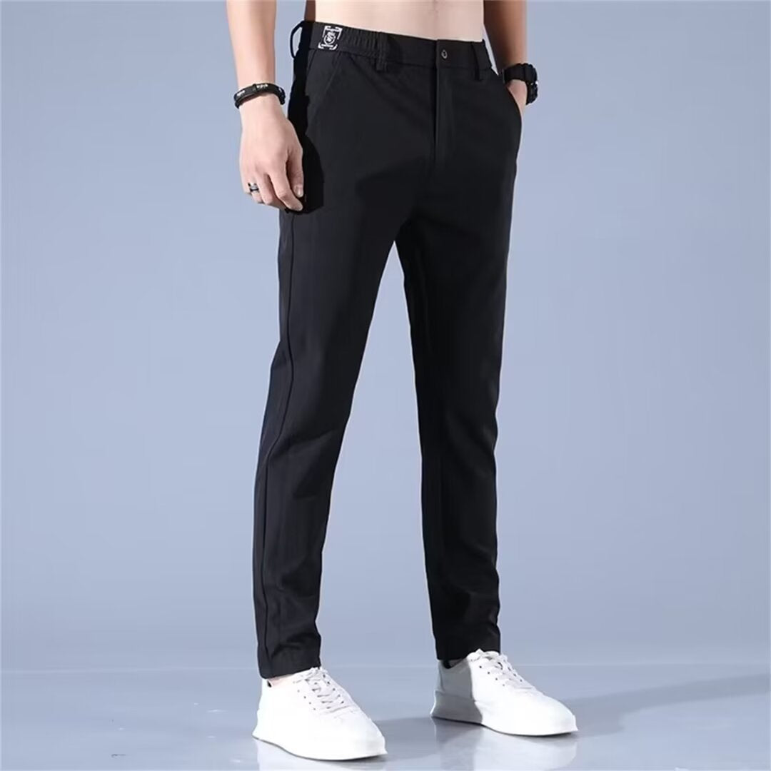 Cross Border Pants Men's Summer Ice Silk Casual Pants Men's Straight Leg Stretch Thin Quick Dry Sports Summer Pants Breathable