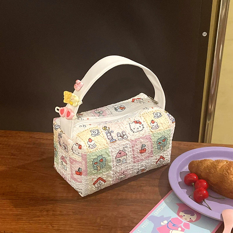 2025 New Cartoon Cat Convenient Makeup Toiletry Bag Travel Storage Bag Large Capacity Three-dimensional Handbag