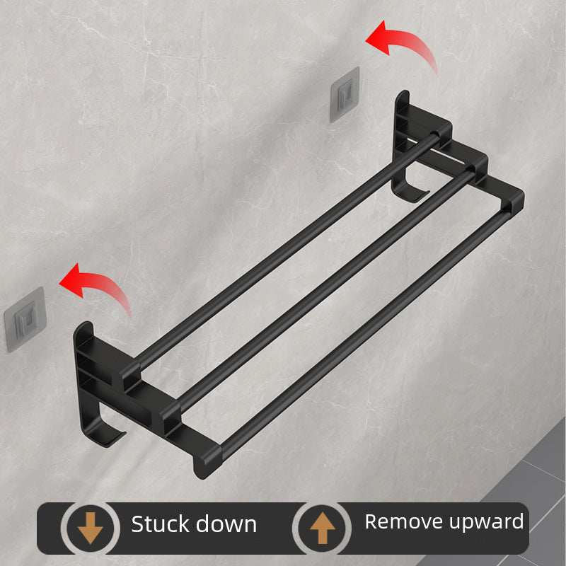 Bathroom non-perforated towel hangers, toilet towel hangers, toilet towel rods, toilet wall mounts, towel rails, shelves