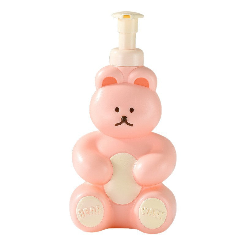 Korean cartoon bear sparkling bottle cute press-type portion bottle hand sanitizer mousse foam bottle travel foam bottle