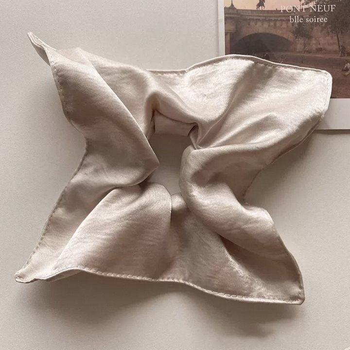 New Chinese blended style square scarf large intestine scrunchie women's large high-end square headband low ponytail hair tie hair accessory