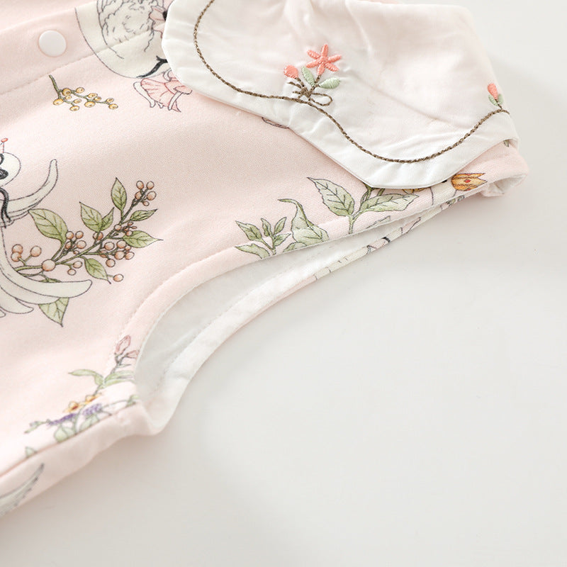 Baby vest, cotton wool, double-layer spring and autumn, baby outer wear, belly protection, baby shoulder vest, double-sided clothes for delivery
