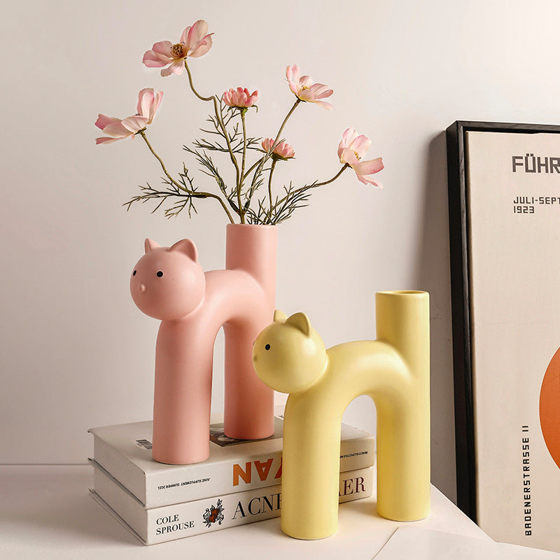Bei Hanmei, cute cats, cats, vases, high-end ornaments, living room flower arrangements, home decorations, Amazon cross-border hot