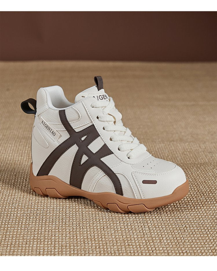 Forrest Gump women's anti-slip and wear-resistant 2025 autumn new lightweight soft-soled German training shoes 10cm invisible inner height increase women's shoes