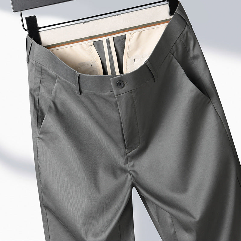 High Quality Summer Tencel Lyocell Casual Pants Men's Thin Straight Leg Trousers Men's New Business Dress Pants