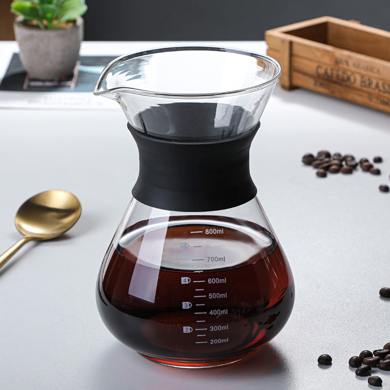 Factory direct glass pour-over coffee pot sharing pot set home hand pour-over drip coffee pot coffee set