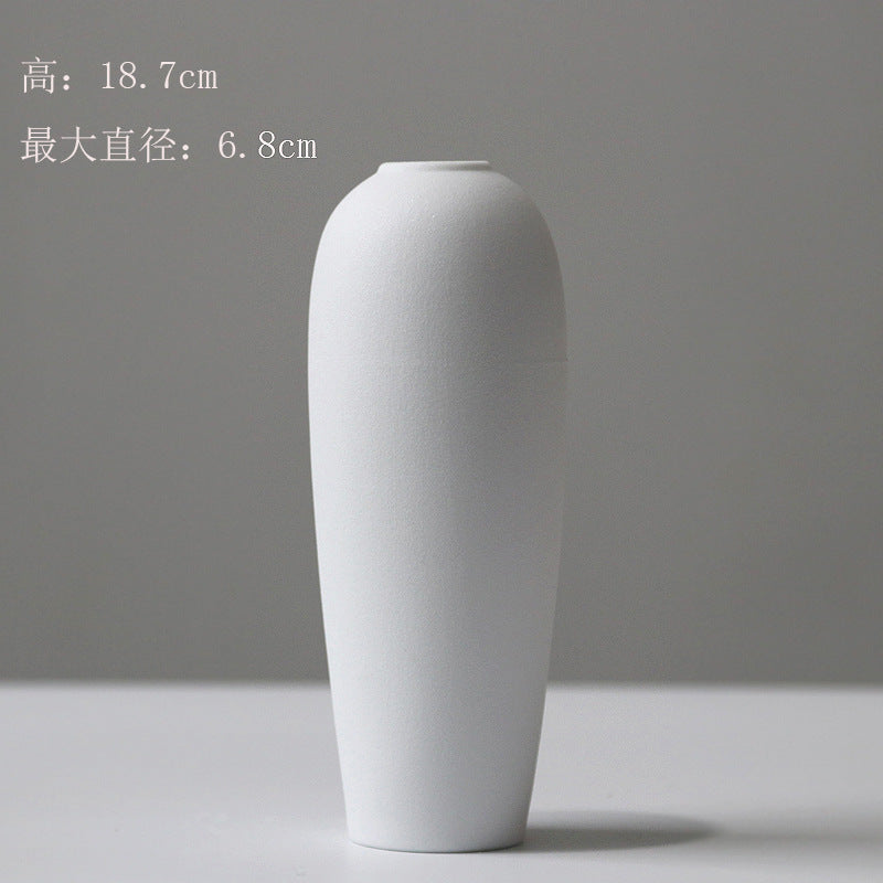 Jingdezhen ceramic small vase Nordic simple home hotel decoration ornament dried flower arrangement hydroponic flower pot white
