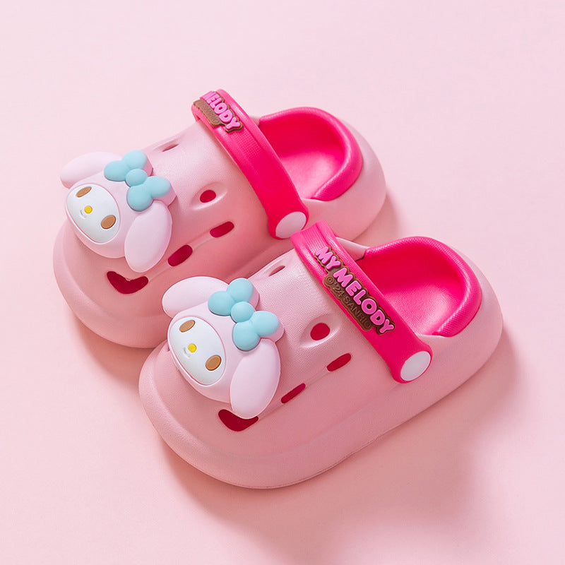 Sanrio Culomi Cartoon Kids Hole Shoes Girls Toe Slippers Anti Slip EVA Garden Shoes Sandals Wholesale