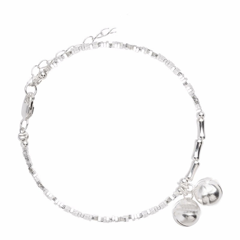 Irregular broken silver bell bracelet Sen system small fresh fashion niche personality high-end anklet summer new style