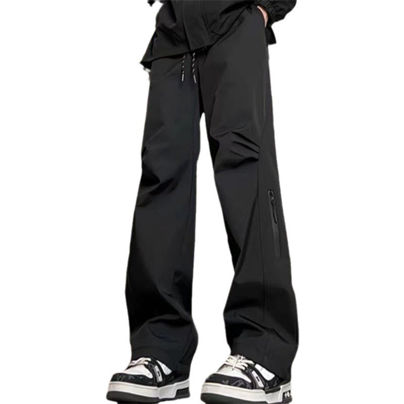 American retro cargo pants, men's high street trendy outdoor waterproof hiking pants, straight-leg loose casual long pants