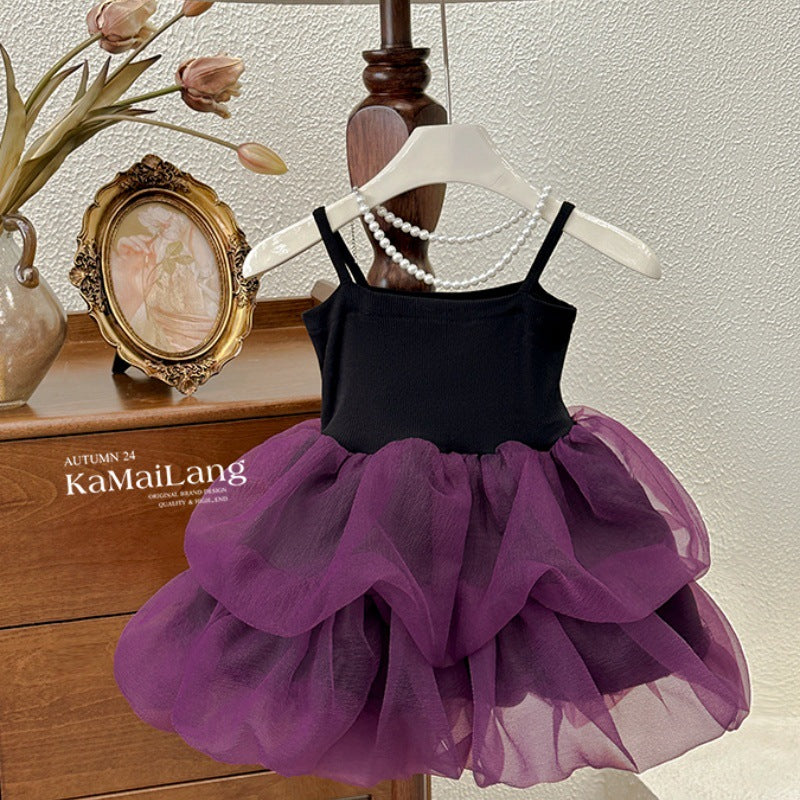 Girls' dress summer 2025 new foreign hot girl birthday puff skirt sundress princess dress