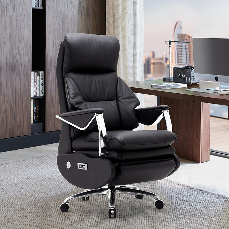 Electric executive chair, business office chair, ergonomic and comfortable, sedentary computer chair, leather reclining executive chair