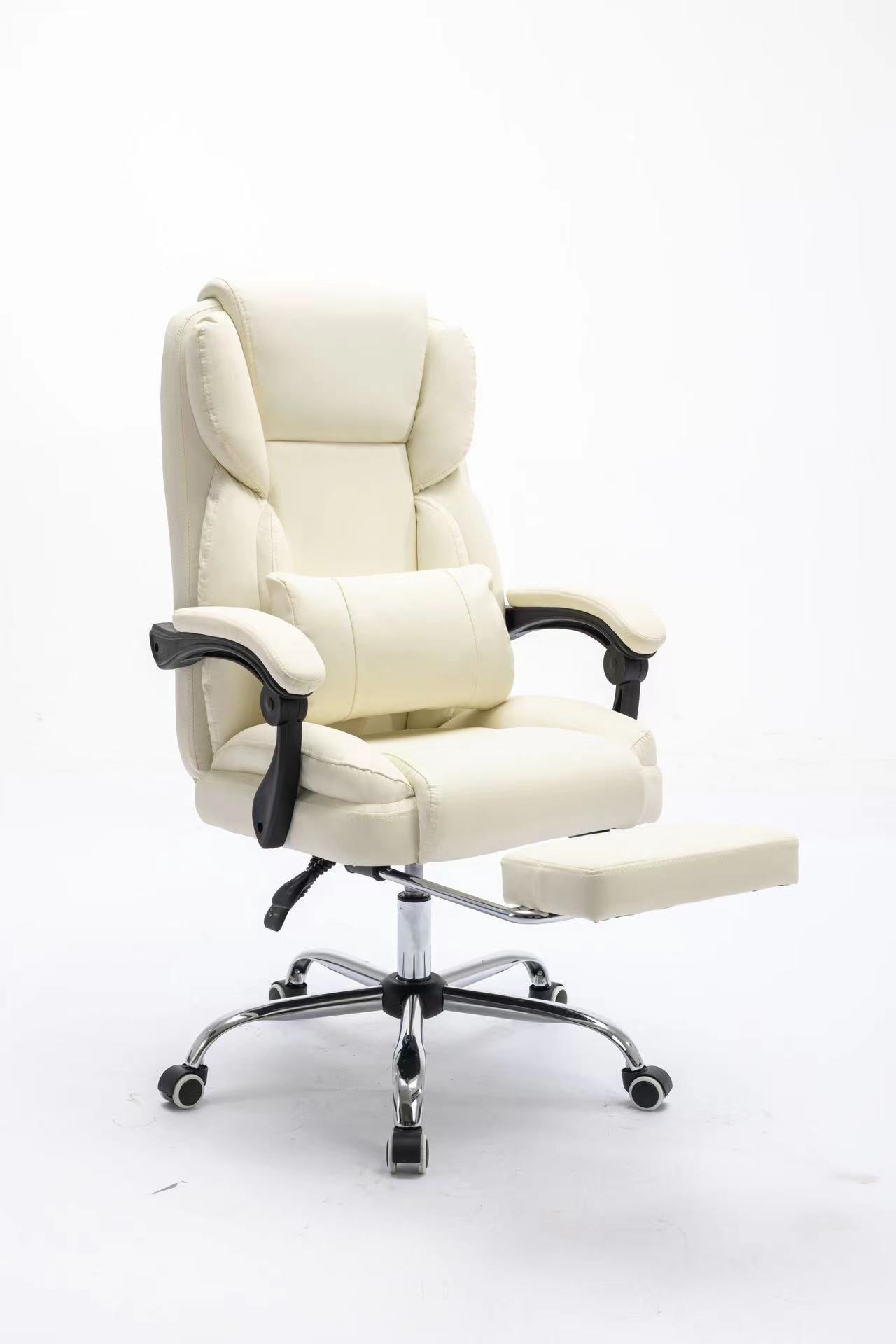 【Upgrade Quality】Computer leather seats, boss chairs, business office chairs, cat scratch leather, comfortable at home, sedentary and lying