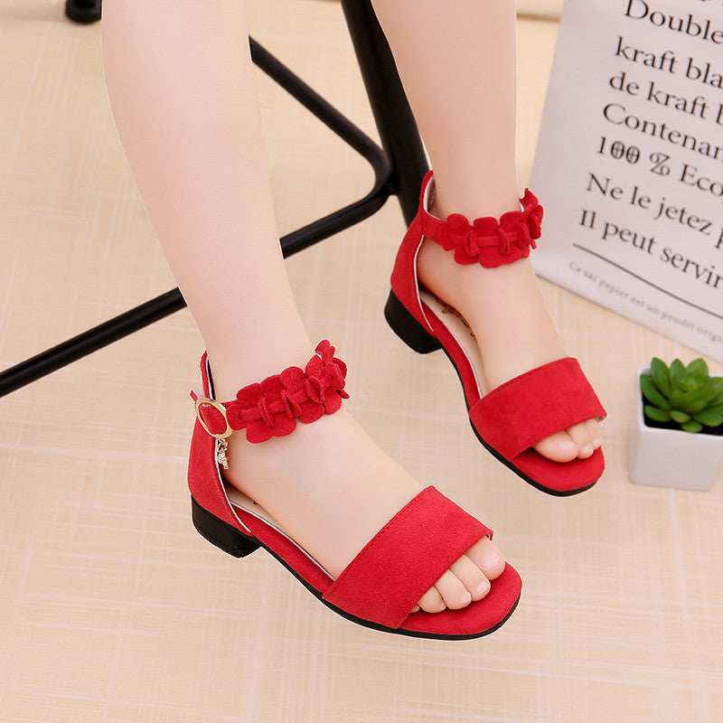 2025 latest girls' sandals, summer children's schoolgirls' sandals, high-heeled princess sandals, fashionable Korean casual shoes