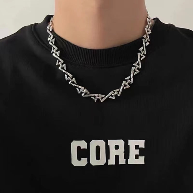 European and American hip hop letter Z splicing necklace punk high street men versatile sweater chain pendant wholesale