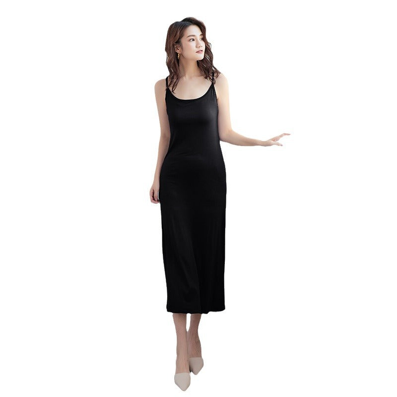 40 woven bottoming suspender skirt extended inner petticoat modal large size loose mid-length vest bottoming skirt