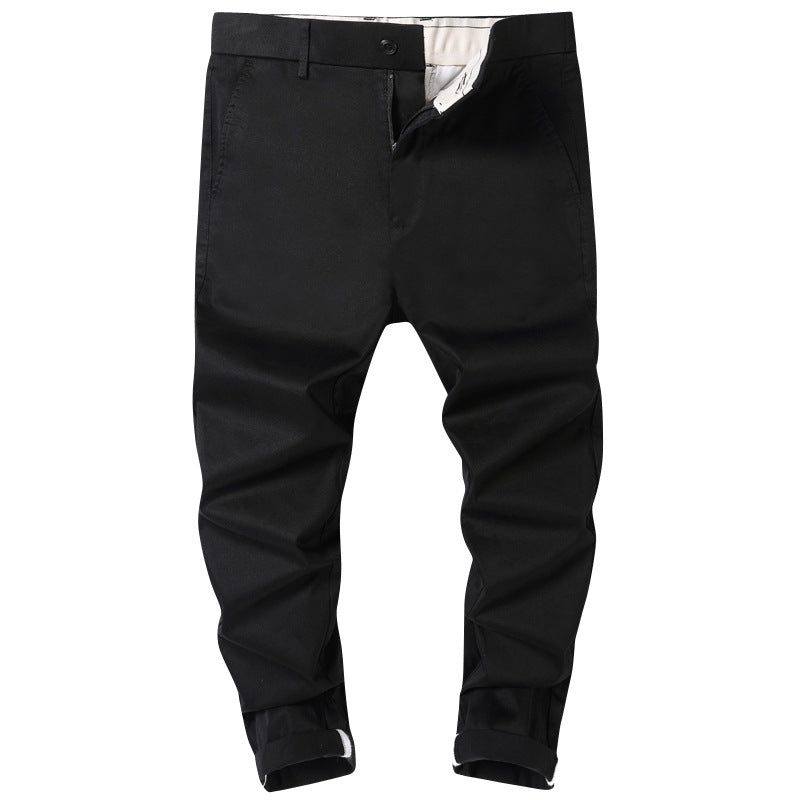 Men's slacks, cropped pants, boys' fashion, student pants, solid color trousers, men's trousers, 988 188