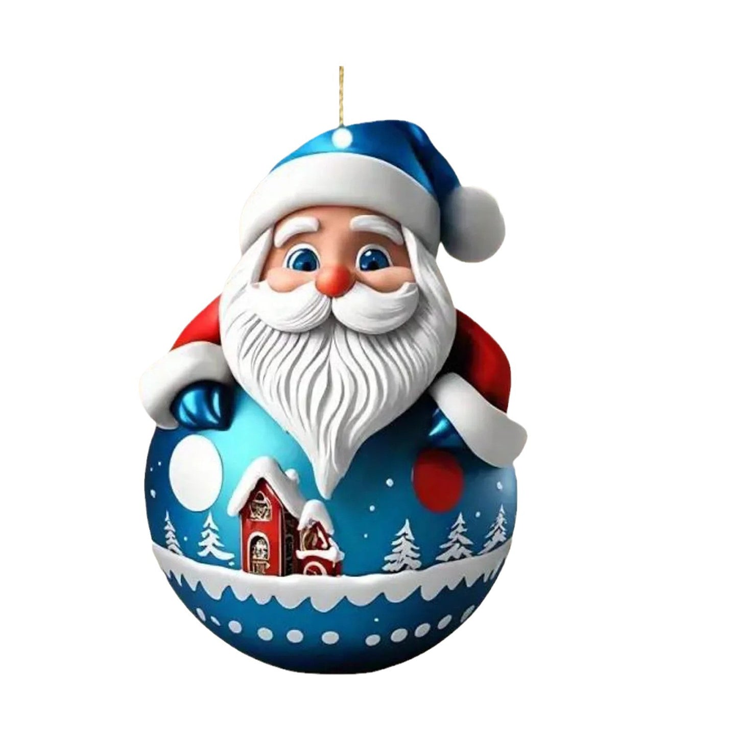 New Christmas tree flat acrylic pendant Santa Claus pendant car pendant