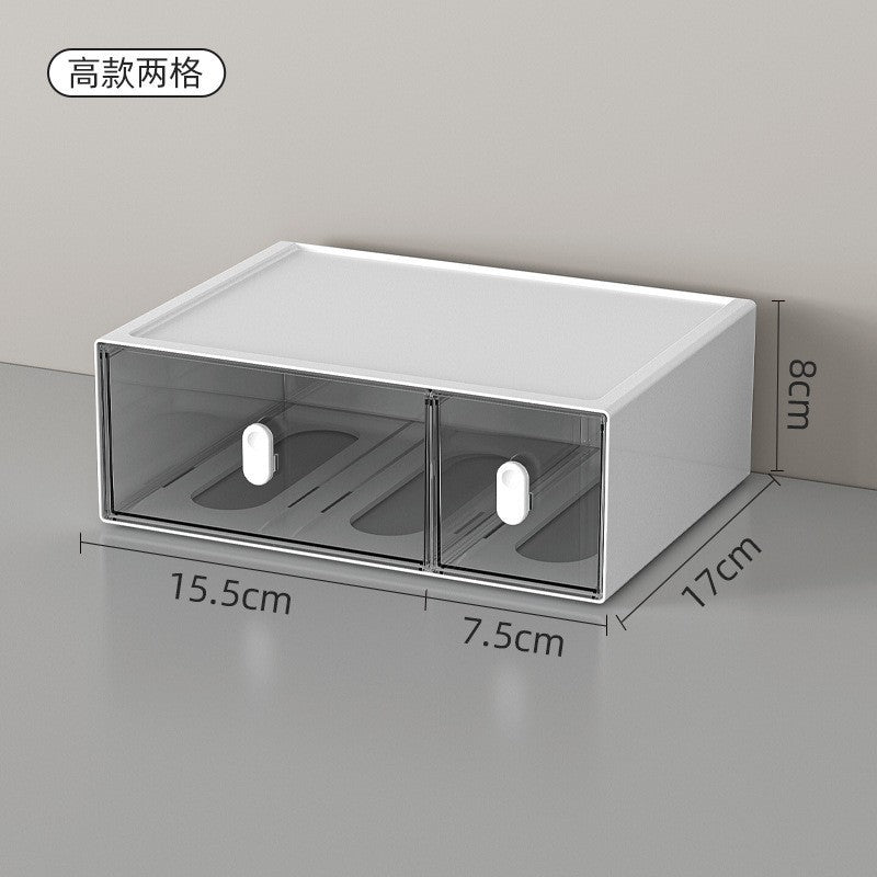 Simple and fashionable stationery storage box, desktop student, multi-compartment drawer, pen holder cabinet, office tape, hair accessories, sundries