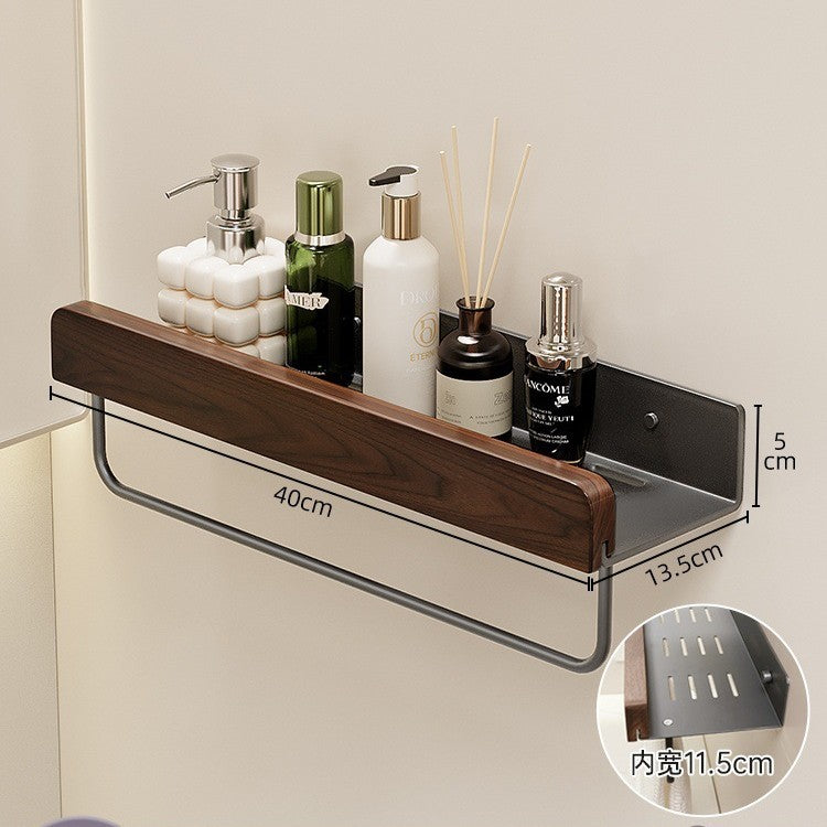Walnut gun ash bathroom bathroom storage rack free toilet shower gel storage triangular shelf