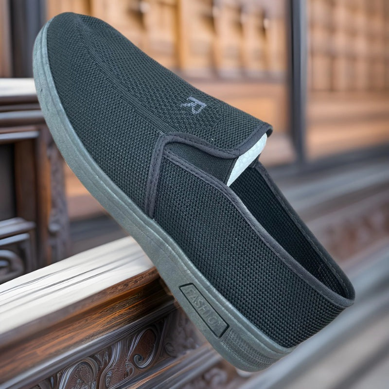2024 Men's Shoes Spring Casual Shoes New Lightweight and Breathable Versatile Canvas Shoes Men's One-Foot Old Beijing Cloth Shoes