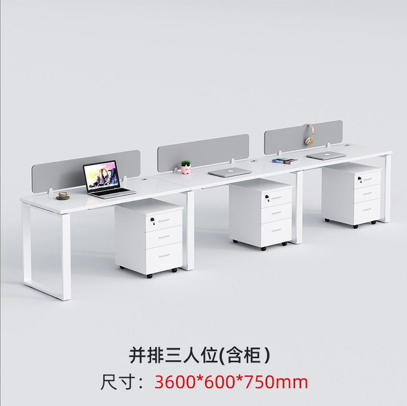Staff desks: simple modern office furniture, computer desks, staff desks, chairs, double tables, combination steel frame tables