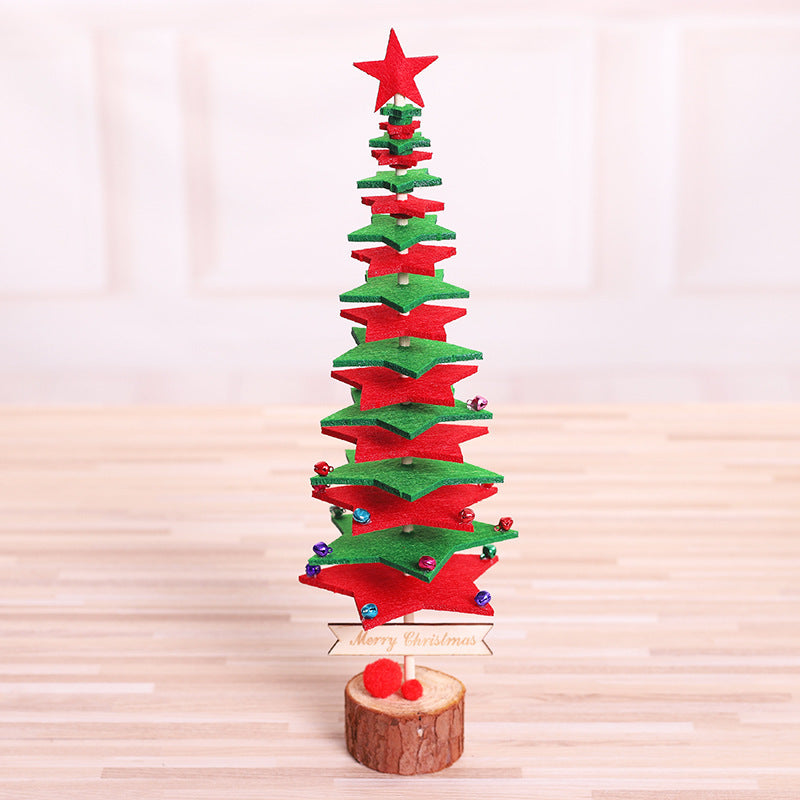 Factory Wholesale Direct Christmas Supplies DIY Tabletop Ornaments Hotel Window Decoration Three-Dimensional Felt Christmas Tree
