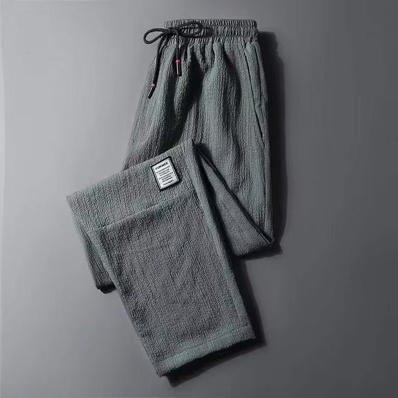2025 spring and summer ice silk thin pants men's work wear casual loose pants dirt-resistant work clothes men's pants