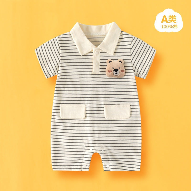 Cross-border exclusive for infant onesies, summer cotton short-sleeved baby Hayi may be super cute cartoon Hayi summer thin