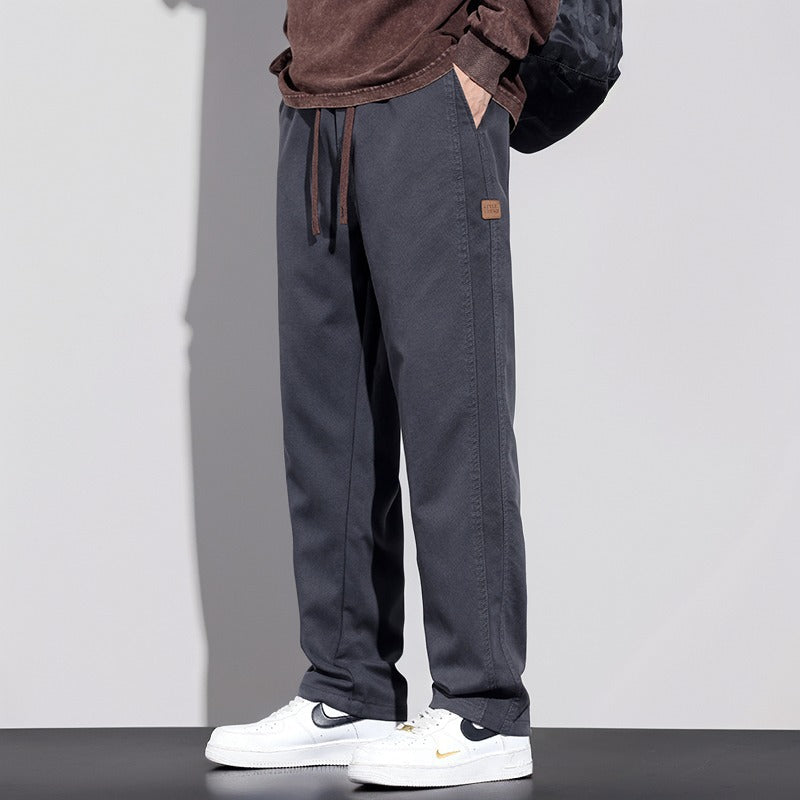 Spring Autumn 2024 New Loose Casual Pants Men's Thickened Straight Leg Cargo Pants Men's Versatile Wide-Leg Long Pants