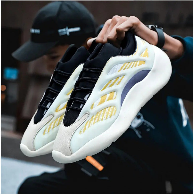 Cross border coconut shoes 700V3 retro skeleton shoes luminous trend couple dad shoes athleisure men's shoes