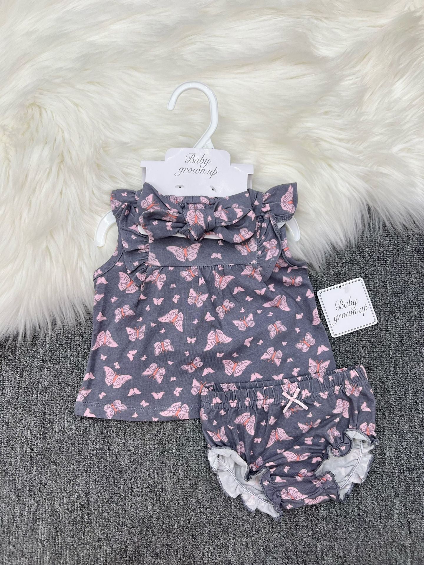 European and American INS baby girl summer bow headband small flying sleeve briefs set skirt manufacturer wholesale